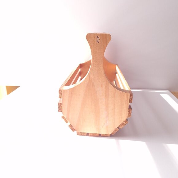 Natural Wooden Crate Basket| Organizer| Storage Caddy| Country Rustic Decor - Picture 3 of 4